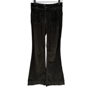 Anthropologie Pilcro Superscript Flare Corduroy Pants Dark Gray Indie Winter 27